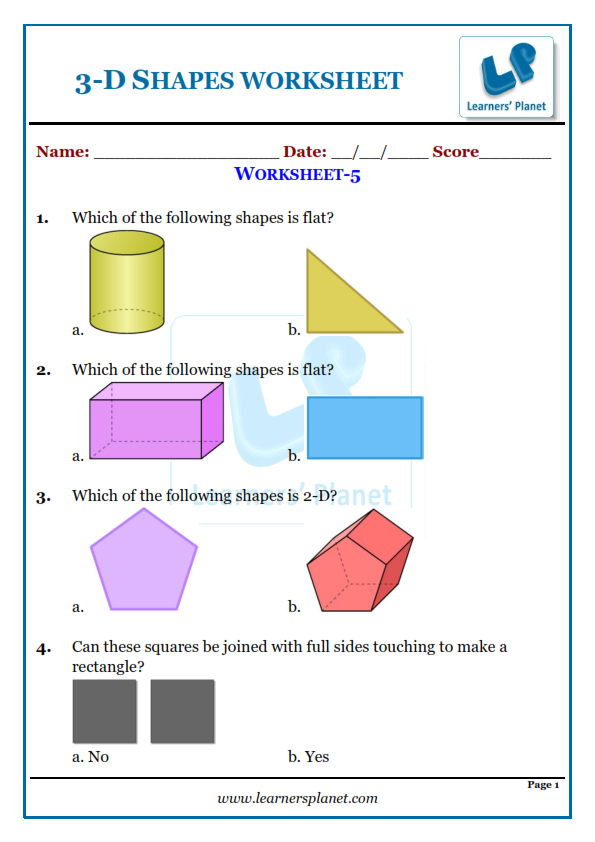 2d and 3d shapes worksheets for grade 3